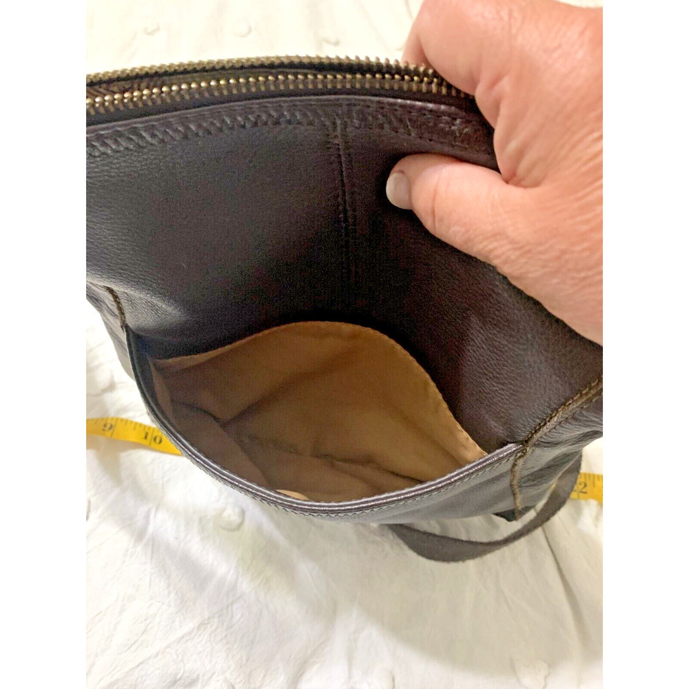 The Sak Lucia Dark Brown Pebbled Leather Crossbody Bag Adjustable Strap Pockets - Picture 8 of 12